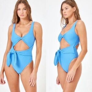 NWT | L *SPACE Eco Chic Repreve Antigua Cornflower Blue One Piece
Swim Small